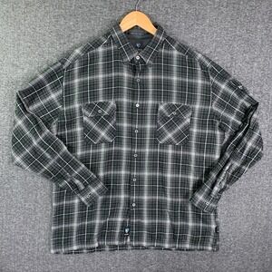 Kuhl Flannel Shirt Men 2XL Plaid Button Up Long Sleeve Outdoor Hiking Camping